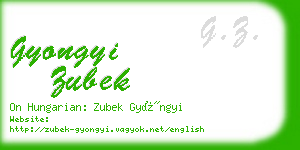 gyongyi zubek business card